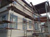 Painting stuco on office and deck