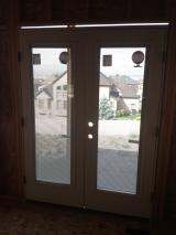French Doors in Nook with blinds in windows