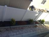 More fabric down on the left side by path ready for stones
