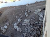 Steps down from water feature