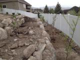 Fruit trees on the right with the combo Apple tree with six different varieties of apples