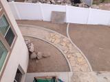 Flagstone pathway to left of house