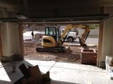 There's the digger outside the garage