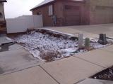 Front side boulders take out ready for concrete wall