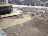 Pathway down from garage pad