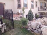 The three windows on the corner of the house are our office, we can see the dogs as we work during the day