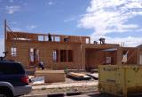 Front view of first floor construction