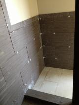 Tile wainscot in shower