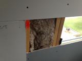 Sheetrock - master bath close up of sheetrock by window