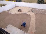 Preparing for grass above fire pit