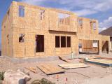 Full front view, top of garages filled in
