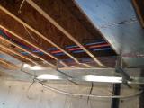 Basement duct and plumbing to ground floor