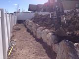 Lower rock wall
