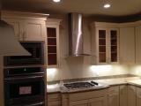 Kitchen hob and hood in place