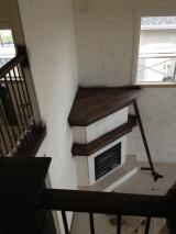 Fireplace and banister stained