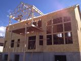 Back view of framing balcony