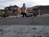 Beth looking into garage