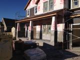 Front pillars cemented ready for rock