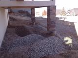Grading for cement under deck