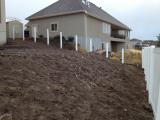 Fence posts in place on back right