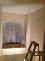 Main bathroom masked for final paint