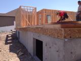 Framed walls viewed from back