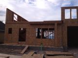 Front view of first floor construction