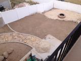 Fire pit and flagstone pathway