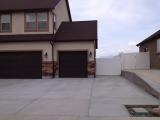 Drive way side in place on right of house