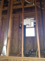 Laundry duct, plumbing and electrics