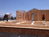 Framed walls viewed from front right