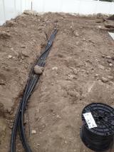 Pipes laid in trenches
