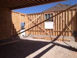 Single garage showing back door to garden