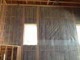 Insulation on back wall of lounge