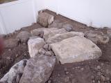 Steps at back right of garden