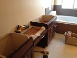 Master Bathroom cabinets in place