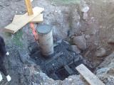 Foundation for left column viewed from back
