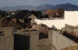 Basement Shell - View from front showing back door to Garages