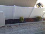 Fabric down on the left side by path ready for stones