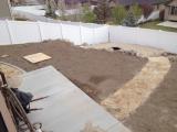 Flagstone pathway to fire pit stairs