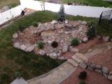 Water feature and rockery viewed from top deck