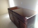 Laundry cabinet ready for granite