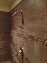 Shower fittings in place